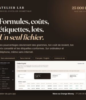 ATELIER LAB — Logiciel de gestion pour atelier cosmétique