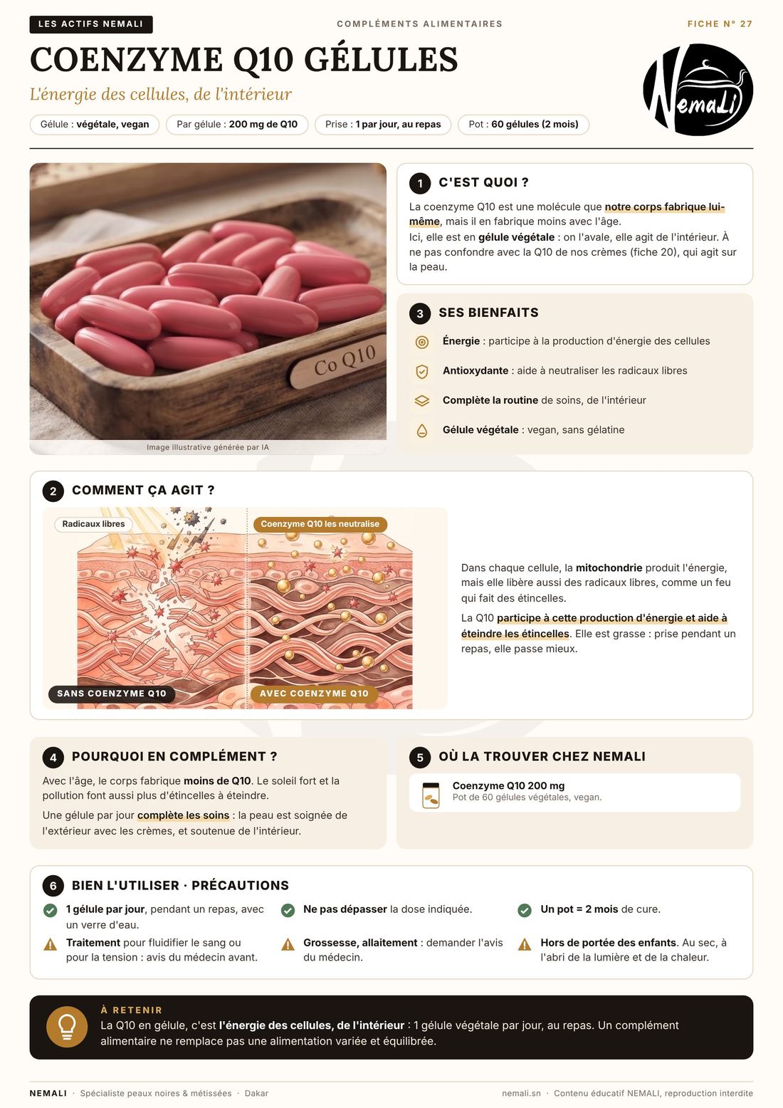 Fiche Coenzyme Q10 en gélules NEMALI